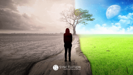 Person meditating path
